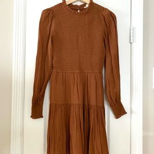 Smocked Brown Dress